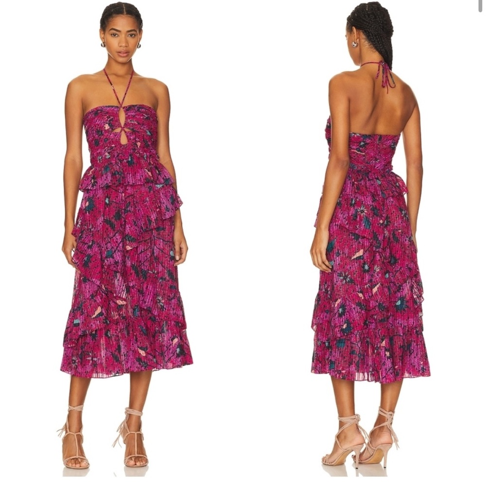 New With Tags Ulla Johnson Simona Tiered Ruffle Midi Dress 14
